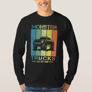Retro Vintage Monster Truck Are My Jam Sunset Cool T-Shirt