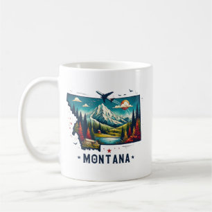 Retro Vintage Montana State Map Coffee Mug