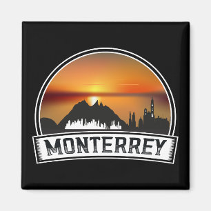 Retro Vintage Monterrey Mexico Sunset Cityscape  Magnet