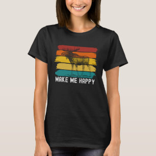 Retro Vintage Moose Make Me Happy Moose T-Shirt