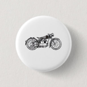 Retro Vintage Motorcycle _ I Love My Motorcycle 1 Inch Round Button