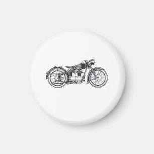 Retro Vintage Motorcycle _ I Love My Motorcycle Magnet