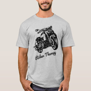 Retro Vintage Motorcycle Rider Therapy T-Shirt