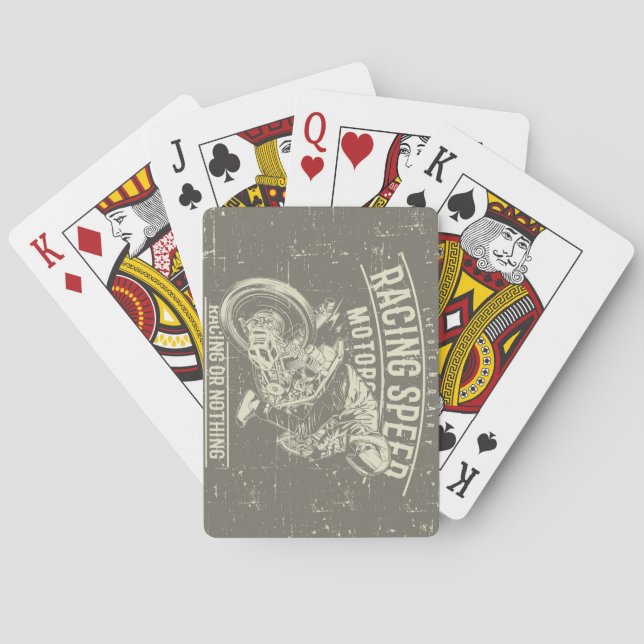 Retro Vintage Motorcyle Playing Cards (Back)