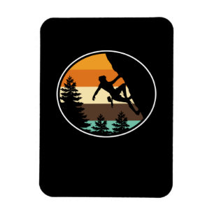 Retro Vintage Mountain Climber Rock Climbing Lover Magnet