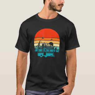Retro Vintage Mountains RV Camping Trailer Men Wom T-Shirt