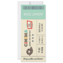Retro Vintage Movie Ticket Birthday Party Invite