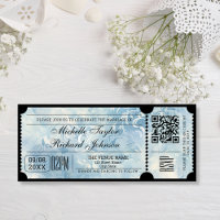 Retro Vintage Movie Ticket with RSVP QR Code