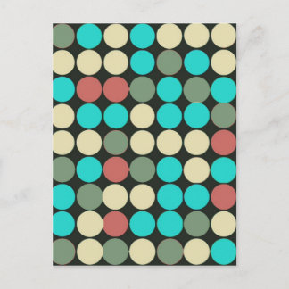 Retro Vintage Multicolored Circles Pattern Postcard