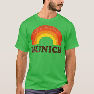 Retro Vintage Munich Vacation Souvenir Rainbow T-Shirt