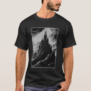Retro Vintage Mythical Medieval Castle Dark Fantas T-Shirt