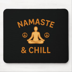 Retro Vintage Namaste And Chill Meditation And Yog Mouse Pad
