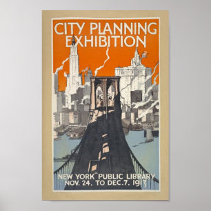 Retro Vintage New York Bridge Poster