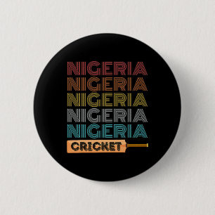 Retro Vintage Nigeria Cricket  2 Inch Round Button