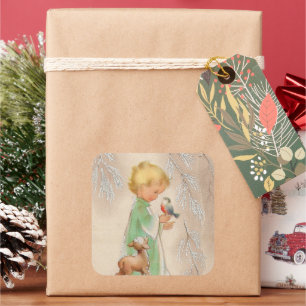 rétro Vintage Noël Vacances autocollant enfant