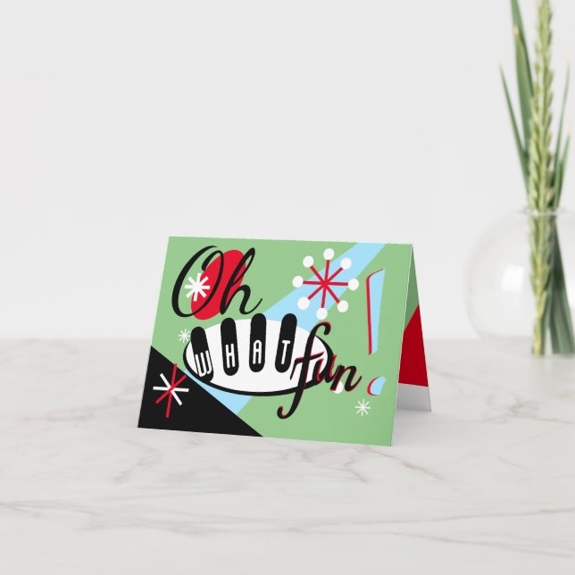 Retro vintage non-photo Christmas Holiday card (Front)