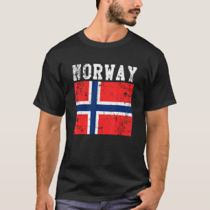 Retro Vintage Norway Flag Norwegian Roots T-Shirt