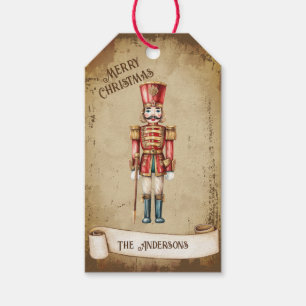 Retro Vintage Nutcracker  Custom Merry Christmas Gift Tags