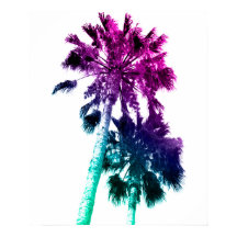 Retro Vintage Ombre Pop Art Palm Tree Print