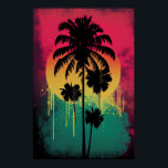 Retro Vintage Ombre Pop Art Palm Tree Vibe Poster<br><div class="desc">This Retro Vintage Ombre Pop Art Palm Tree Print is the perfect addition to any retro or vintage inspired home decor. Featuring a vibrant and colourful ombre design, this print captures the essence of retro and pop art styles with a modern twist. The palm tree design adds a touch of...</div>
