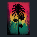 Retro Vintage Ombre Pop Art Palm Tree Vibe Poster<br><div class="desc">This Retro Vintage Ombre Pop Art Palm Tree Print is the perfect addition to any retro or vintage inspired home decor. Featuring a vibrant and colourful ombre design, this print captures the essence of retro and pop art styles with a modern twist. The palm tree design adds a touch of...</div>