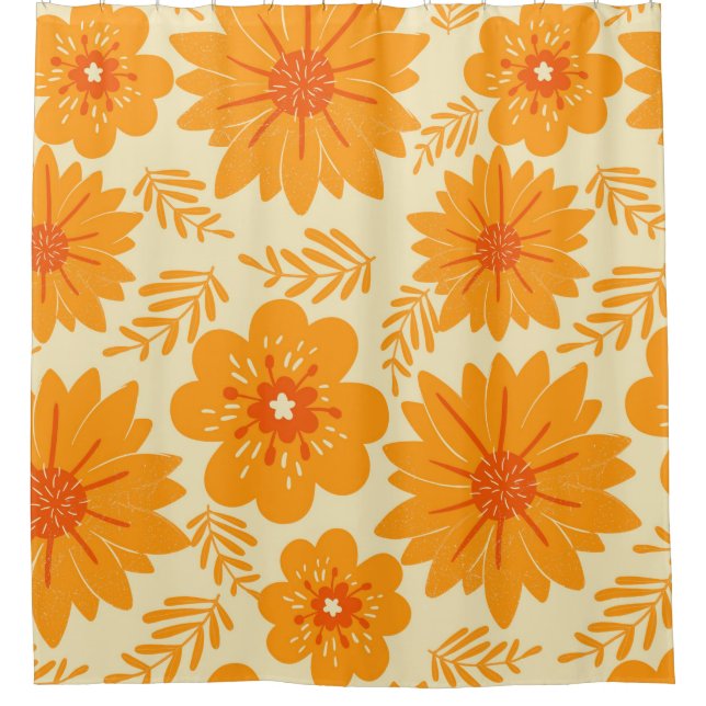Retro Vintage Orange Botanical Flower Pattern Fall (Front)