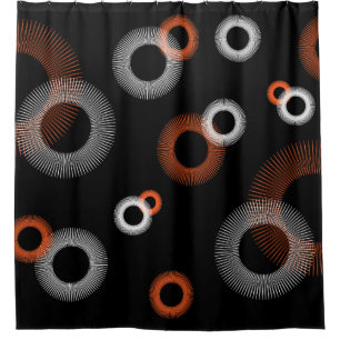 Retro Vintage Orange White Black Starburst Pattern