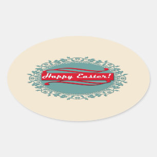 Retro, vintage oval sticker