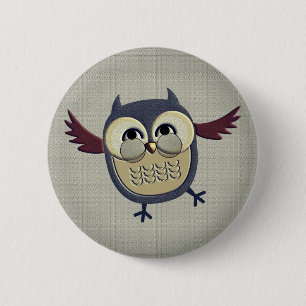 Retro Vintage Owl 2 Inch Round Button