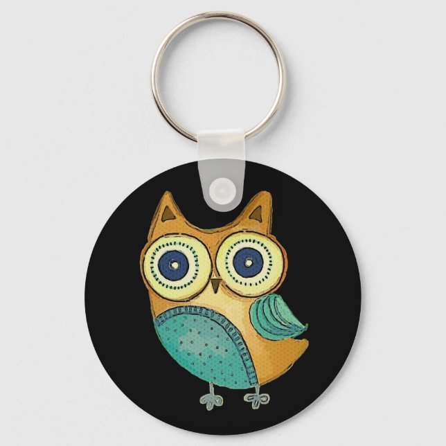 Retro Vintage Owl Keychain (Front)