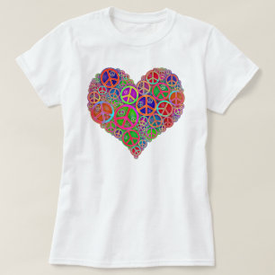 Retro Vintage Peace Heart T-Shirt
