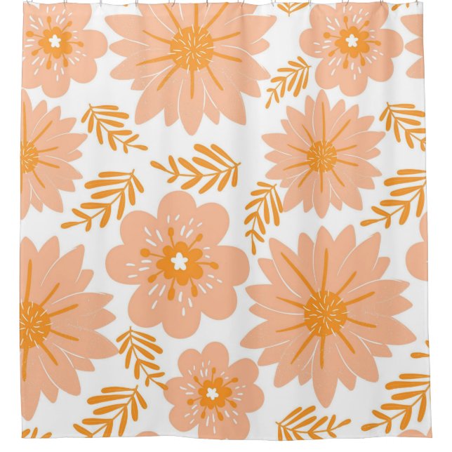 Retro Vintage Peach Fuzz Orange Flower Pattern (Front)