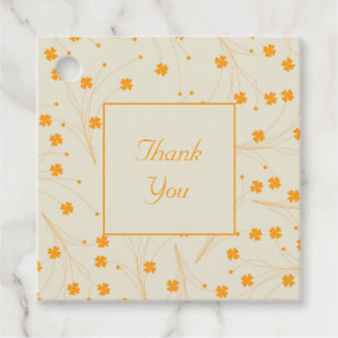 Retro Vintage Peach Fuzz Orange Flower Pattern Favour Tags