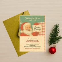 Retro Vintage Père Noël Fête de Noël & Carte