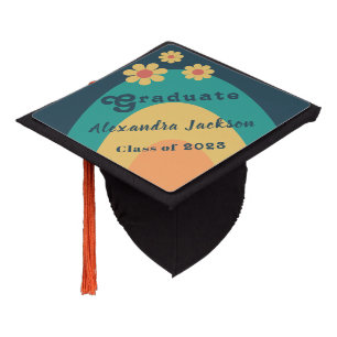 Retro Vintage Personalized Graduation Cap Topper