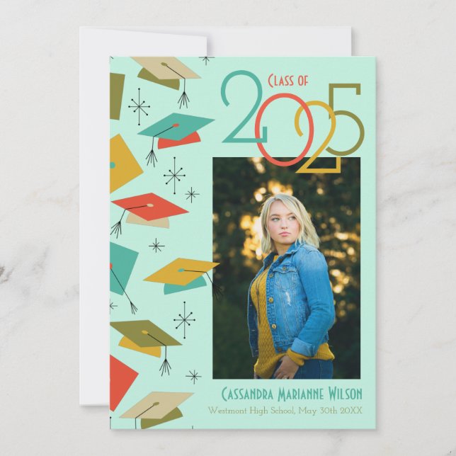 Retro Vintage Photo Graduation Announcement (Front)