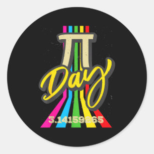 Retro Vintage Pi Day 3.14 Funny Math Geek Science  Classic Round Sticker