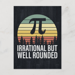 Retro Vintage Pi Day - Irrational but Well Rounded Holiday Postcard