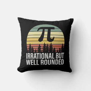 Retro Vintage Pi Day - Irrational but Well Rounded Throw Pillow