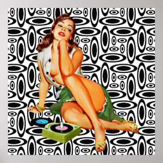 Retro Vintage pin up girl Poster