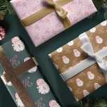 Retro Vintage Pink Christmas Santa Claus Monogram Wrapping Paper Sheet<br><div class="desc">Embrace the festive spirit with our retro vintage pink Christmas Santa Claus monogram wrapping paper sheets in pink, dark forest green, and golden colour. This delightful wrapping paper showcases our handpainted retro-style watercolor Christmas Santa Claus illustration and vintage-inspired "Ho Ho Ho" text adds a touch of nostalgic elegance. Personalize with...</div>