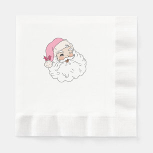 Retro Vintage Pink Santa Claus Napkin