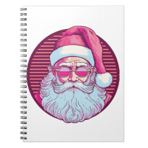 Retro vintage pink santa claus  notebook