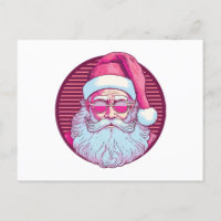 Retro vintage pink santa claus 