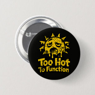 Retro Vintage Pixel Sun Distressed Summer Heat 2 Inch Round Button