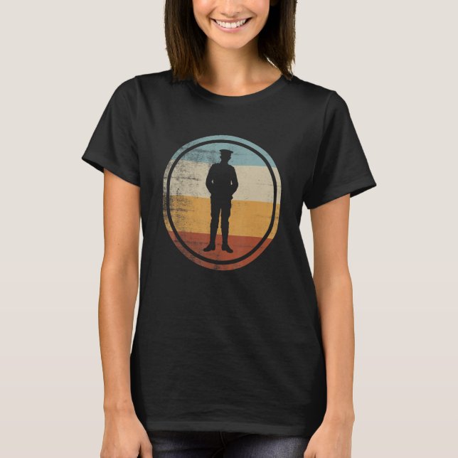 Retro Vintage Police Officer Cop T-Shirt (Front)
