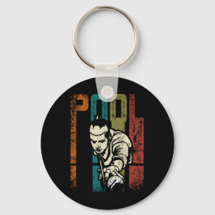 Retro Vintage Pool Billiards Keychain