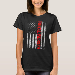Retro Vintage Postal Worker American Flag Us Posta T-Shirt