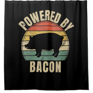 Retro Vintage Powered By Bacon BBQ BBQ Lovers