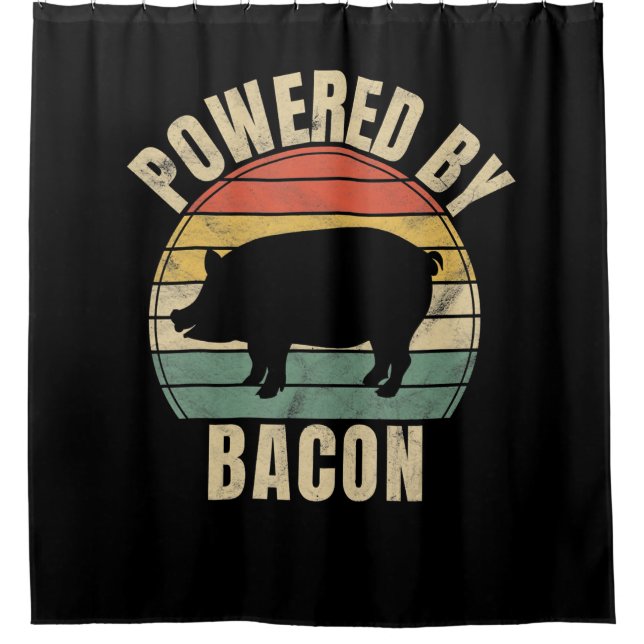 Retro Vintage Powered By Bacon BBQ | BBQ Lovers (Front)